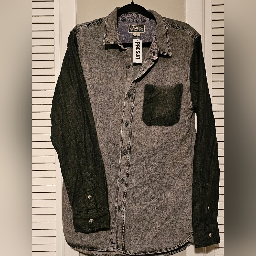 Pacsun Men's 2 tone button up long sleeve